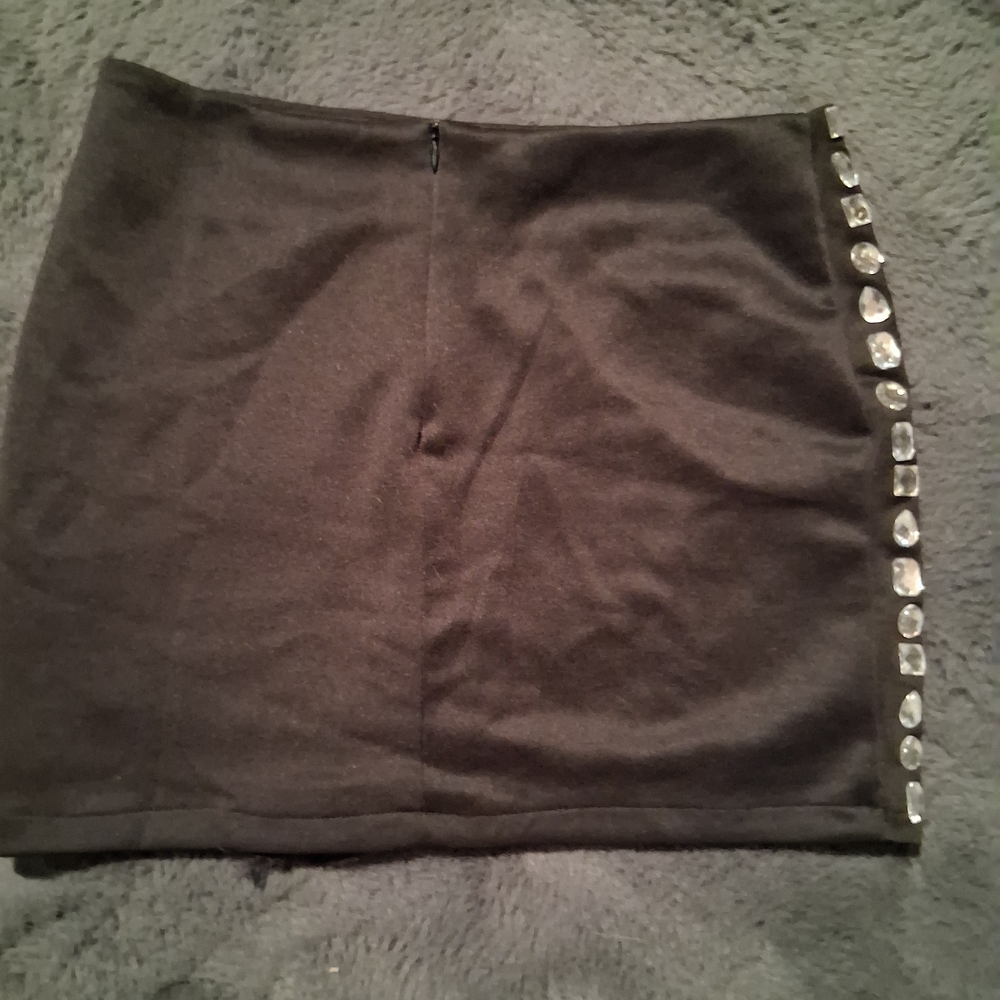Black Skirt with Silver Rhinestones - Picture 2 of 3